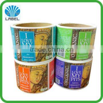 High qualtiy printing PE material labels retro roll adhesive sticker for bottles