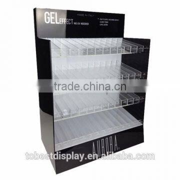 Handmade 5 Tiers Clear Wholesale Custom Rotating Acrylic Nail Polish Rack Display Shenzhen Factory With Sign