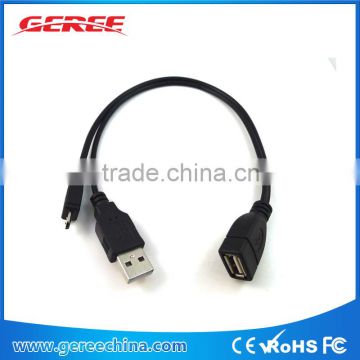 Micro USB Host OTG Cable with USB power Male Female