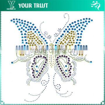 Attractive Pretty Butterfly Hot Fix Motif Iron On Rhinestone Transfer