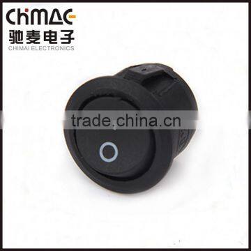Black small round rocker switch 10a 250v 5e4