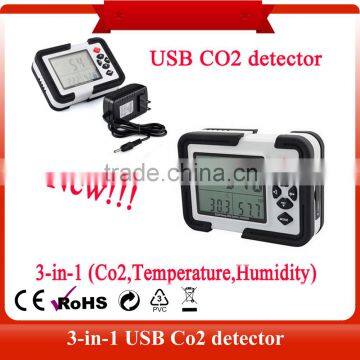 TL-2000 2016 USB interface Gas Analyzer Detector 9999ppm CO2 Analyzers With Temperature and Relative Humidity Tester