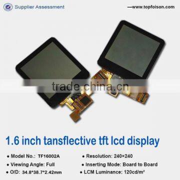 2014 Hot selling 1.6'' transflective square lcd display with Capacitive touch panel