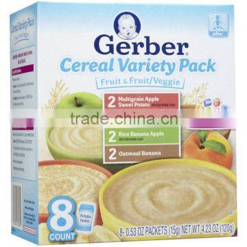 8 x 15g Gerber Cereal Variety Pack Fruit