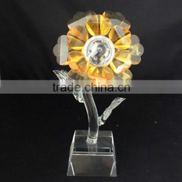 newest design yellow crystal flower gift for friends