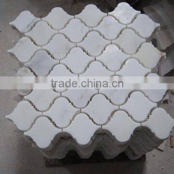 calacatta white marble lantern mosaic tile