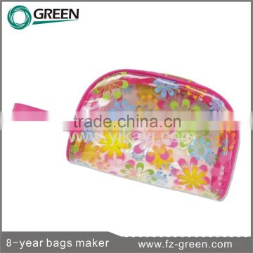 2015 Clear beautiful PVC handle cosmetic bag