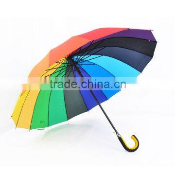 Yellow cheap rainbow umbrella rain walker umbrella for sale