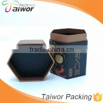 High quality hexagon paper box for XO sauce packing box