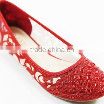 Women Casual Rhinestone Glitter Mesh Slip On Ballet Flat Lightweigh