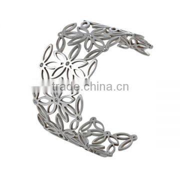 2015 curved shiny silver color engagement party gift's women's jewelry stainless steel bangle for factory price wholesale LB8146