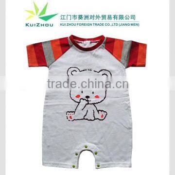 100% Cotton Short Sleeve Striped Babies Summer Clothes