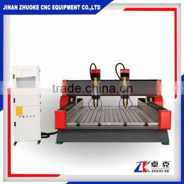 High Production Double 5.5 KW Spindle Stone CNC Router Machine Also Can Do Metal Wood With Feeding Wheels 1300*2500MM