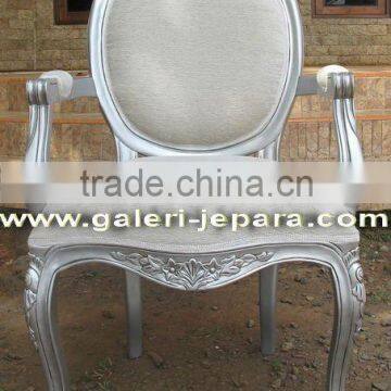 Arm Chair Upholstery in Dining Room Furniture - Single Carving Chair with Oval Back - Dining Table for Hotel Furniture