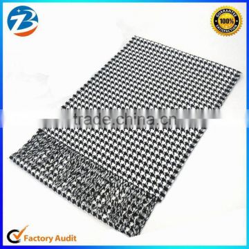 Classical Men's Black With White Small Checks Warm Cashmere Scarf Shawls Wholesale in Stock