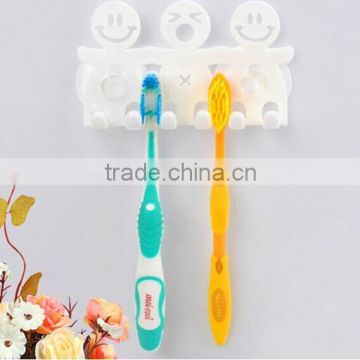 Hot selling Practical wall mount suction cup toothbrush holder for bathroom/bathroom sets cute Cartoon sucker toothbrush holder