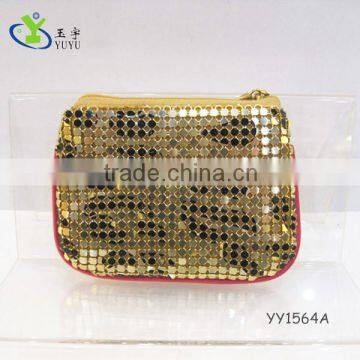 Small zipper aluminium mesh purse