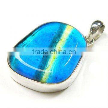 925 Sterling Silver Silver Glass Pendant Jewellery