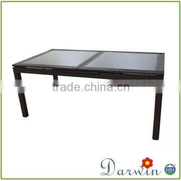 Glass Top Outdoor Rattan Extension Table photo-3