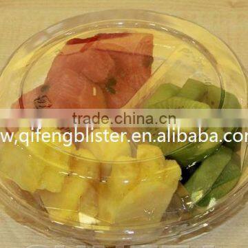 high quality transparent disposable salad bowl/ fruit salad box/personalized salad bowl/clear salad bowl with separated cover