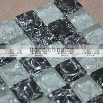 Popular broken glass design on market,cold crack glass mosaic tile