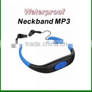 Waterproof MP3 Music Player IPX8 4GB Swimming Running Surf Underwater Sports Neckband Mp3 with FM Radio Earphone