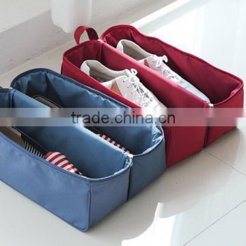 2016 customize wholesale most popular cotton nylon zipper shoe bag dust bag for shoe storage bag