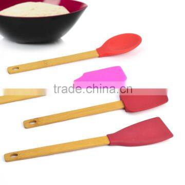 Kitchen Utensil Set,Silicone Kitchen Tools With Bamboo Handle