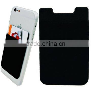 Fleixble soft Custom 3M sticker silicone cell phone holder pouch