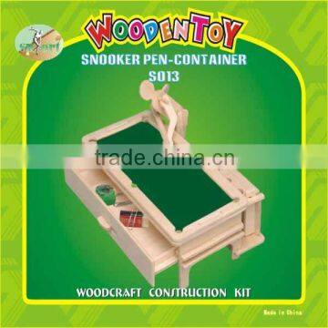 Kid 3D Wooden Puzzle Snooker Pen-Container For Christmas Gift