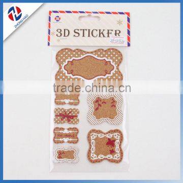 custom die cutting cork sticker