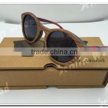 Mr.Wood Nature Newest Design Zerba Wood Frame Colorful Temples Fashion Wooden Sunglasses