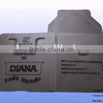 Foldable corrugated plastic box with printing