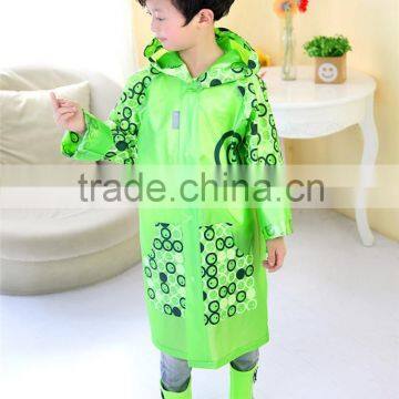 2016 New Design Best Selling Kids Wear Green Background Disposable Rain Poncho With Poka Dot photo-4