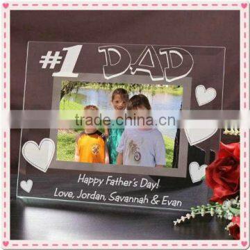 Engraved Number One Dad Glass Picture Frame For Suvenir