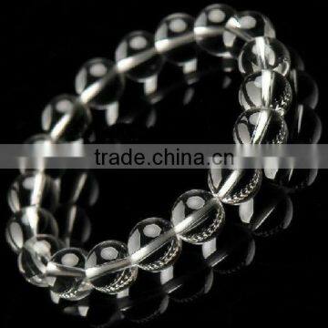 10mm natural rock crystal/clear quartz round beads stretch bracelets