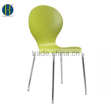 HY3014 Green Reasonable Pricy Wooden Dining Chair with U-Shaped Legs