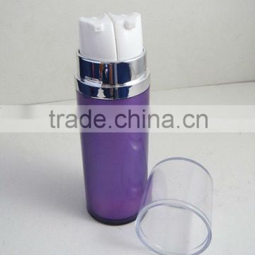 plastic cosmetic bottle with dual tube