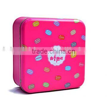 pink square hard candy tin box