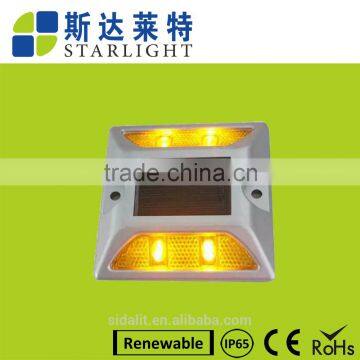 top selling yellow monocrystalline exit&entance solar led road stud