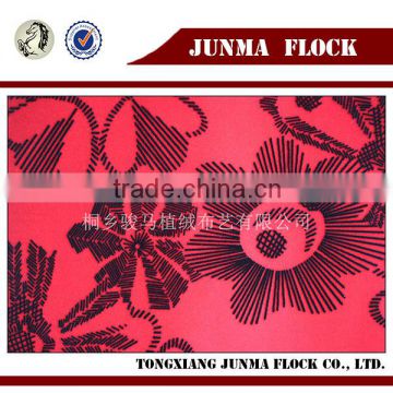 100% Polyester China Manufacturer Alibaba Textile Trad Latest Flocked Print Flocking Sofa Fabric