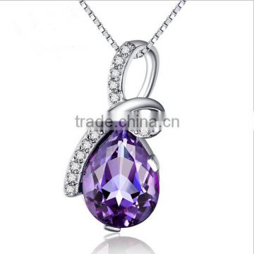 AAA grade zircon best top quality purple elegant classical teenager girl pendant