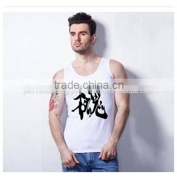 Men's workout muscle stringer/plain bodybuilding gym singlet with contrast