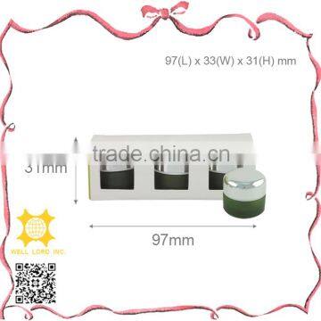 Simple style white & green printing paper box with three jars