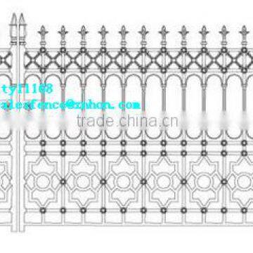 Outdoor decoration application forged iron fence design wrought iron fence gate