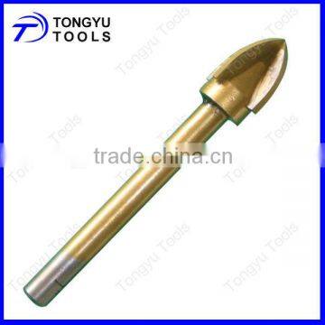 TIN Coated Cross Carbide Tip Glass & Tile Drill Bits, Cutting glass drill bit