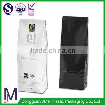 Matte Black Printing Side Gusset Coffee bag with Valve and Tin Tie