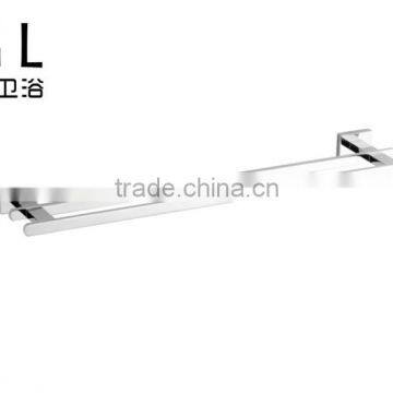 2015news Zinc alloy bathroom design Chrome finishing double towel bar