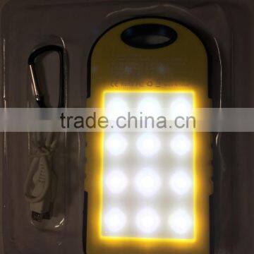 2016 new solar charger 5000mah with led light