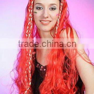 Synthetic Long red braids Carnival wig, cheap cosplay wigs,red party wigs